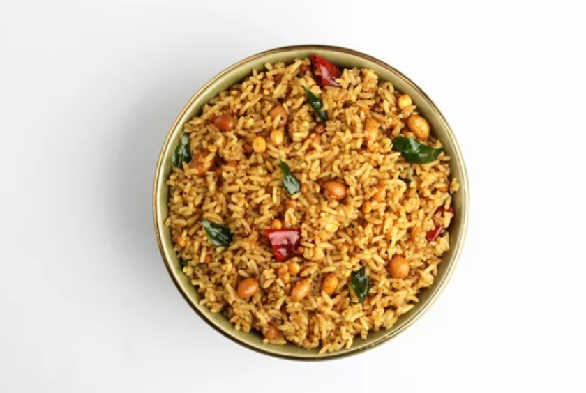 Pulihora Mix from Reddot Food, showcasing a vibrant spice mix perfect for traditional South Indian rice dishes.