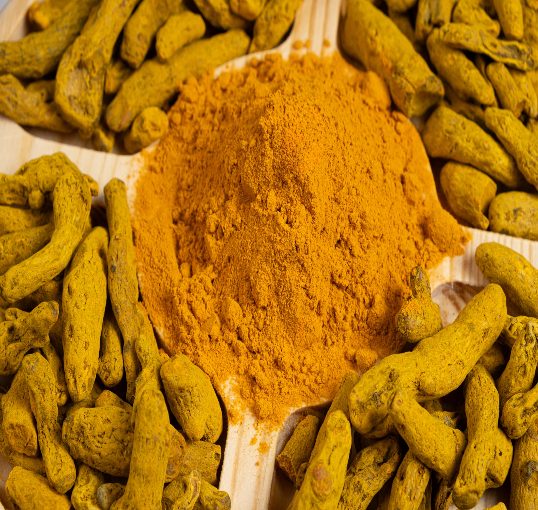 Golden-yellow turmeric powder, a vibrant and earthy spice used for its color, flavor, and health benefits in Indian cooking.